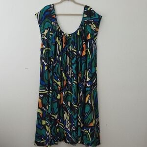 Serafina Dreams Night Gown Robe 2 Piece Set Multicolor Abstract Print XXL (Box10